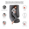 Picture of ALLOPERA Pregnancy Pillow, Full Body Maternity Pillow 57 inch, with Removable Washable Cover - Support for Legs, Back, Neck, Shoulder, HIPS, Belly for Pregnent Women, Jersey Knit Cotton (Dark Grey)