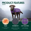 Picture of Kuoser Reversible Waterproof Winter Coat for Small, Medium and Large Dogs - Plaid Style with Cozy Vest for Cold Weather - Purple XS