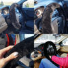 Picture of OGLAND Soft Fluffy Plush Sheepskin Car Steering Wheel Cover for Universal Auto Vehicle Women Man 14 1/2 inch-15 1/2inch Fuzzy Accessories Whole Sheepskin Black
