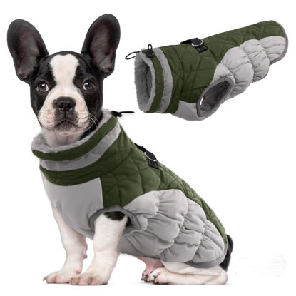 Picture of Lelepet Warm Dog Winter Coat Dog Coat Dog Jacket with Harness Dog Cold Weather Coats Windproof Reflective Turtleneck Small Dog Doat Dog Fleece Vest with Zipper Dog Coats for Small Medium Large Dogs