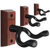 Picture of Onmiwod Guitar Wall Mount 3 Pack, Carbonized Red Wood Guitar Hanger, U-Shaped Guitar Wall Hanger Mount, Guitar Holder Wall Hook for Acoustic, Electric Guitar, Banjo, Bass, Gift for Men Boy