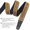 Picture of Nefelibata Guitar Strap, 2" Cotton Embroidery Guitar Straps, Full Grain Leather Ends with Hidden Pocket, for Bass, Electric and Acoustic Guitars, Strap Button, Strap Locks and Guitar Picks