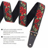 Picture of Nefelibata Guitar Strap, 2" Cotton Embroidery Guitar Straps, Full Grain Leather Ends with Invisible Pocket, for Bass, Electric and Acoustic Guitars, Strap Button, Strap Locks and Guitar Picks