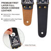 Picture of Nefelibata Guitar Strap, Vintage Embroidered Cotton Guitar Straps with Head Cowhide Leather Ends for Bass, Electric & Acoustic Guitars, Come with Free Strap Button, 2 Strap Locks and 4 Guitar Pick