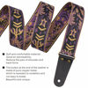 Picture of Nefelibata Guitar Strap, 2" Embroidery Full Grain Leather Ends Guitar Straps with Hidden Pocket, for Bass, Electric and Acoustic Guitars, Strap Button, Strap Locks and Guitar Picks