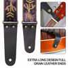 Picture of Nefelibata Guitar Strap, 2" Embroidery Full Grain Leather Ends Guitar Straps with Hidden Pocket, for Bass, Electric and Acoustic Guitars, Strap Button, Strap Locks and Guitar Picks