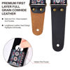 Picture of Nefelibata Guitar Strap,Vintage Nylon jacquard guitar straps with Genuine Leather Ends for Bass,Electric,Acoustic Guitar,Come with Free Strap Button,2 Strap Locks and 4 Picks (African tribes)