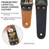 Picture of Nefelibata Guitar Strap, Nylon Embroidered Guitar Straps with Head Cowhide Leather Ends for Bass, Electric & Acoustic Guitar, with Strap Button, 1 Pair of Strap Locks and 4 Guitar Picks