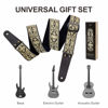 Picture of Nefelibata Guitar Strap, Embroidered Cotton Guitar Straps with Head Cowhide Leather Ends for Bass, Electric & Acoustic Guitars, Free Strap Button, 1 Pair Strap Locks and 4 Guitar Picks
