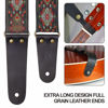 Picture of Nefelibata Guitar Strap, 2" Embroidery Full Grain Leather Ends Guitar Straps with Hidden Pocket, for Bass, Electric and Acoustic Guitars, Strap Button, Strap Locks and Guitar Picks