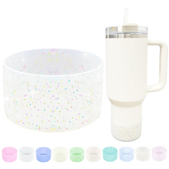 Picture of WORBSS Glitter Silicone Boot, Compatible with Stanley Tumbler H2.0 20 30 40oz & Hydro Flask 18-24oz, Accessories for Wide Mouth Water Bottles Protector Bottom Sleeve Cover Bumper As the Best Gfit