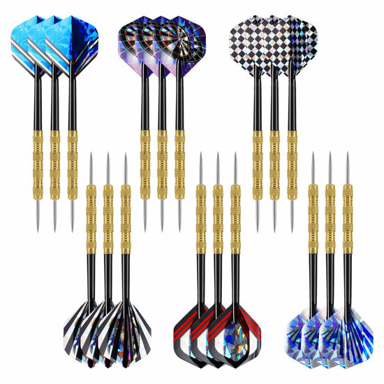Picture of Accmor Steel Tip Darts, Professional Metal Darts, Darts Metal Tip Set, Metal Darts for Dartboard,18 pcs