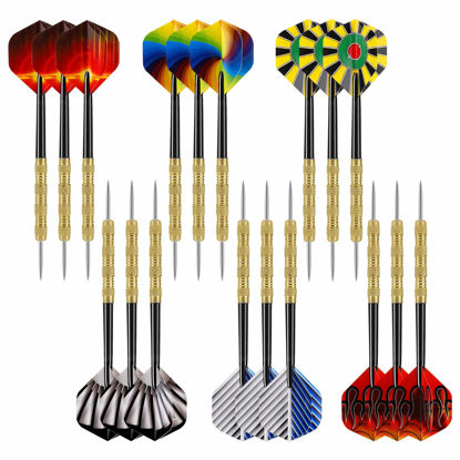 Picture of Accmor Steel Tip Darts, Professional Metal Darts, Darts Metal Tip Set, Metal Darts for Dartboard,18 pcs