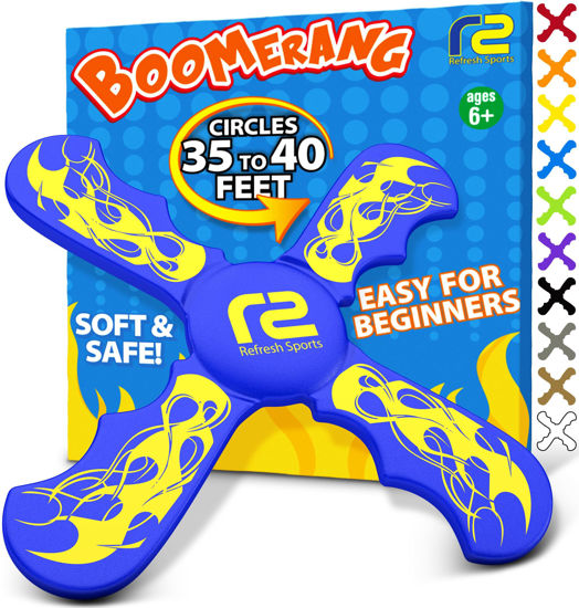 Picture of Fun Boomerang - Easter Basket Stuffers for Kids - Soft & Easy to Use - Easter Gifts for Boys & Girls All Ages - Best Boy Gifts for 6 7 8 9 10 Year Old Boys + 2025 Top Toys for Age 8-12 Boy Gift Ideas