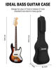 Picture of Donner 47 Inch Bass Guitar Case, 0.4 Inch Thick Padding Sponge 600D Ripstop Waterproof Nylon Soft Electric Bass Guitar Gig Bag with 3 Pockets and Back Hanger Loop, Black