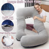 Picture of MOON PINE Pregnancy Pillow, U Shaped Full Body Pillow for Maternity Support, Sleeping Pillow with Cover for Pregnant Women (Grey Blue)