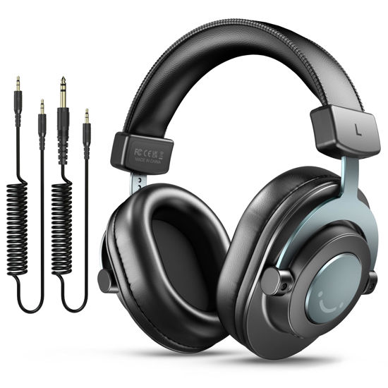 Picture of FIFINE Studio Monitor Headphones for Recording-Over Ear Wired Headphones for Podcast Monitoring, Streaming Comfortable Equipment with Detachable Cables 3.5mm or 6.35mm Jack, Black, on PC/Mixer-H8