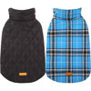 Picture of Kuoser Warm Dog Coat, Reversible Dog Jacket Waterproof Dog Winter Coat British Style Plaid Dog Clothes Pet Dog Cold Weather Coats Cozy Snow Jacket Vest for Small Medium Large Dogs Blue XXL