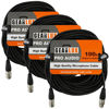 Picture of Gearlux XLR Microphone Cable, Fully Balanced, Male to Female, 100 Feet - 3 Pack