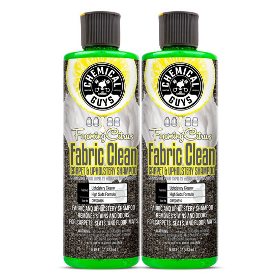 Picture of Chemical Guys CWS2031602 Foaming Citrus Fabric Clean Carpet & Upholstery Shampoo & Odor Eliminator (Car Carpets, Seats & Floor Mats), Safe for Cars, Home, Office, & More , 16 fl oz, 2 Pack