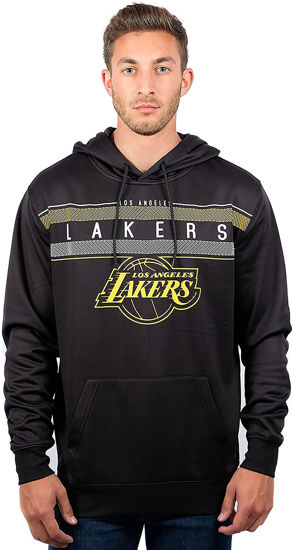 Picture of Ultra Game NBA Official Men’s Super Soft Midtown Hoodie Pullover Sweatshirt - Unisex, Los Angeles Lakers, Black, X-Large
