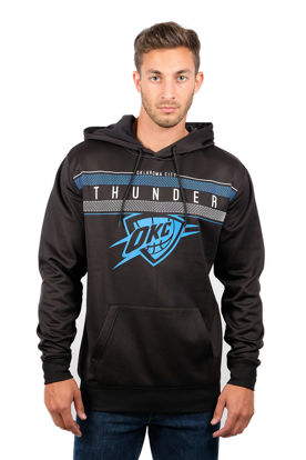 Picture of Ultra Game NBA Official Men’s Super Soft Midtown Hoodie Pullover Sweatshirt - Unisex, Oklahoma City Thunder, Black, Small
