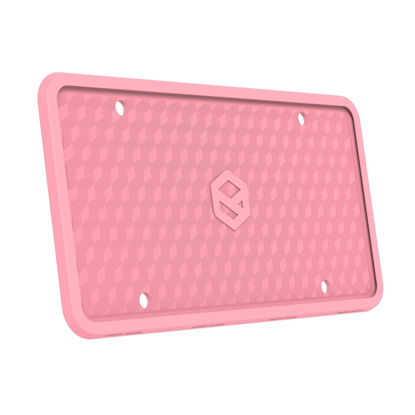 Picture of Rightcar Solutions Silicone License Plate Frames | The Original Premium Grade Silicone Car Plate Frame | Rust Proof, Rattle Proof, Weather Proof License Plate Holder (Pink)