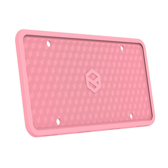 Picture of Rightcar Solutions Silicone License Plate Frames | The Original Premium Grade Silicone Car Plate Frame | Rust Proof, Rattle Proof, Weather Proof License Plate Holder (Pink)