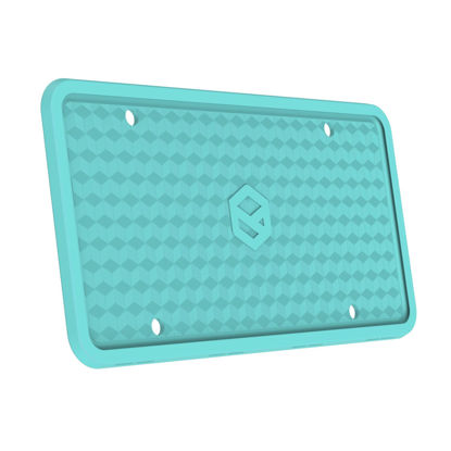 Picture of Rightcar Solutions Silicone License Plate Frames | The Original Premium Grade Silicone Car Plate Frame | Rust Proof, Rattle Proof, Weather Proof License Plate Holder (Aqua Blue)