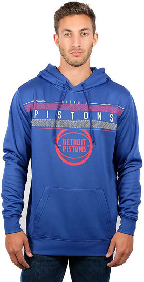 Picture of Ultra Game NBA Official Men’s Super Soft Midtown Hoodie Pullover Sweatshirt - Unisex, Detroit Pistons, Team Color, Medium
