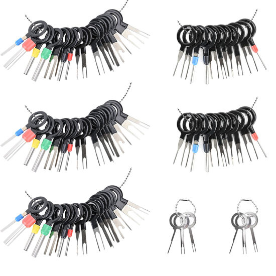 Picture of Terminal Removal Tool Kit 82 Pcs Depinning Tool Electrical Connector Pin Removal Tool Kit Pin Extractor Tool Set Wire Terminal Release Tool for Automotive Car Household Devices