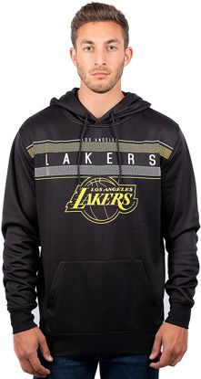 Picture of Ultra Game NBA Official Men’s Super Soft Midtown Hoodie Pullover Sweatshirt - Unisex, Los Angeles Lakers, Black, Medium
