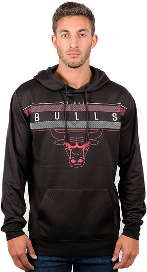Picture of Ultra Game NBA Official Men’s Super Soft Midtown Hoodie Pullover Sweatshirt - Unisex, Chicago Bulls, Black, Large