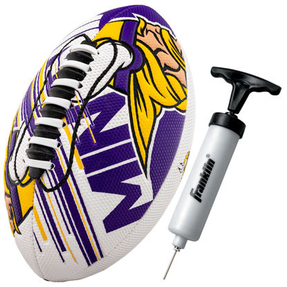 Picture of Franklin Sports NFL Minnesota Vikings Football - Youth Mini Football - 8.5" Football- SPACELACE Easy Grip Texture- Perfect for Kids !