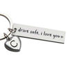 Picture of OFlyDesigns Personalized Initial Key Chain Gift, Drive Safe I Love You, Stamped Stainless Steel Keychain, Valentine's Gift, New Driver Gift, to Boyfriend, Personalized First Car Key Chain Drive Safe
