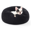 Picture of Bedsure Calming Dog Bed for Small Medium Dogs - Donut Washable Medium Pet Bed, 27 inches Anti-Slip Round Fluffy Plush Faux Fur Cat Bed, Black
