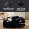 Picture of Bedsure Calming Dog Bed for Small Medium Dogs - Donut Washable Medium Pet Bed, 27 inches Anti-Slip Round Fluffy Plush Faux Fur Cat Bed, Black
