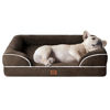 Picture of EHEYCIGA Orthopedic Dog Bed for Small Dogs, Waterproof Memory Foam Small Dog Beds with Sides, Non-Slip Bottom and Egg-Crate Foam Medium Dog Couch Bed with Washable Removable Cover, Brown
