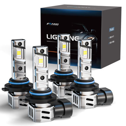 Picture of FRANXI 9005/HB3 9006/HB4 Bulbs Combo Fog Lights, 120W 32000LM Super Bright 6000K Cool White, 1:1 Design with Cooling Fan, Plug and Play, Pack of 4
