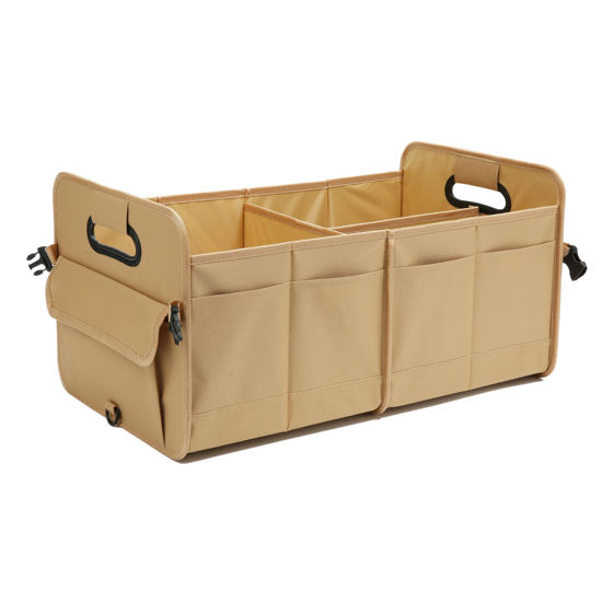 Picture of AOKJOY Car Trunk Organizer Car Storage Organizer Collapsible Multi Compartment Car Organizer Adjustable Straps Car Organizer for SUV(Ginger)