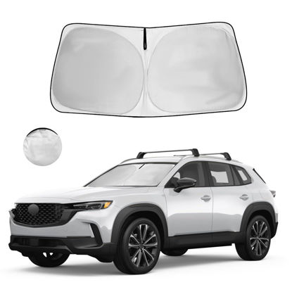 Picture of Windshield Sun Shade for Mazda CX-50 Accessories 2023 2024 Window Sunshade Fit Mazda CX50 Sunshade Windshield Cover 4 Layers Front Window Shade Sun Visor Blocks UV Keep Car Cooler