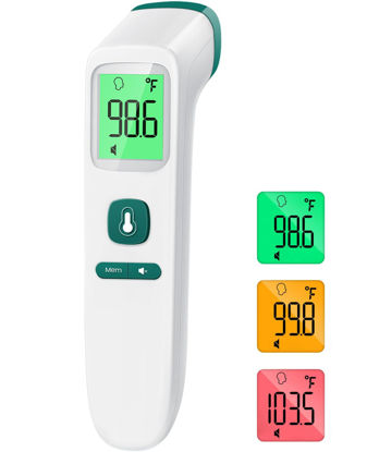 Picture of Viproud Forehead Thermometer for Adults and Kids, Fast Accurate Thermometer with Fever Alarm, 1S Reading & Silent Mode, Easy to Use Health Thermometer (Green)