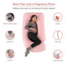Picture of ALLOPERA Pregnancy Pillow, Full Body Maternity Pillow 57 inch, with Removable Washable Cover - Sleep Support for Legs, Back, Neck, Shoulder, HIPS, Belly for Pregnent Women, Jersey Knit Cotton (Pink)