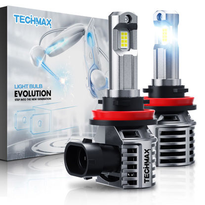 Picture of TECHMAX H11 Light Bulb, H8 H9 H11 Fog Light Bulb w/Fan 600% Bright 6500K Wireless Direct Insertion Plug and Play, Pack of 2