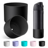 Picture of Alwenid 2PCS Silicone Water Bottle Boot for Owala 24 Oz, Anti-Slip Protective Sleeve Bottom Bumper Protector for FreeSip, Twist, and Flip Stainless Steel Water Bottles (Black)