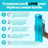 Picture of Hydracy 32 oz Motivational Water Bottle with Time Marker, 1 Liter Water Jug, Reusable Gym Water Bottle With Strap, Leak Proof Chug Lid, Bike Bottle with Fruit Infusion Strainer