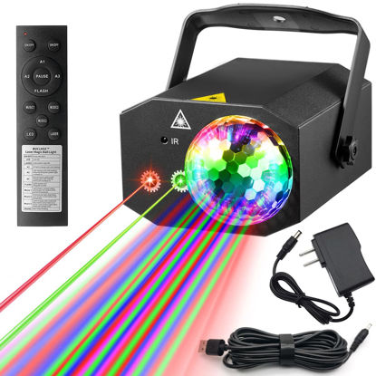 Picture of Party Lights Dj Disco Ball Light with Pattern Projection and Sound Activated, Buclhoz RGB Colored Strobe Stage Lighting for Parties Indoor Dance Birthday Rave Bar Karaoke Christmas Wedding Show Club