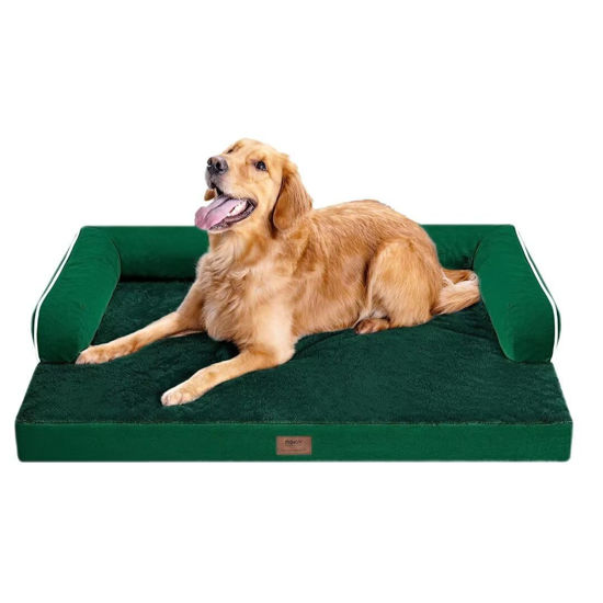Picture of Orthopedic Large Dog Bed Washable, Orthopedic Emerald Dog Beds with Egg Foam Support, Removable, Machine Washable Plush Cover and Non-Slip Bottom for Extra Large Dogs
