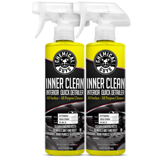 Picture of Chemical Guys SPI_663_1602 InnerClean Interior Quick Detailer and Protectant, Pineapple Scent, Safe for Cars, Trucks, SUVs, Jeeps, Motorcycles, RVs & More, 16 fl oz, 2 Pack