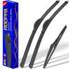 Picture of 3 wipers Replacement for 2012-2019 Fiat 500, Windshield Wiper Blades Original Equipment Replacement - 24"/14"/12" (Set of 3) U/J HOOK